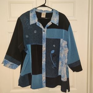 Allison Daley II Blue Button Up Blouse